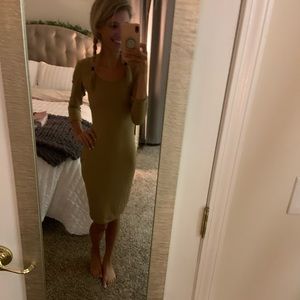 Long sleeve nude bodycon dress